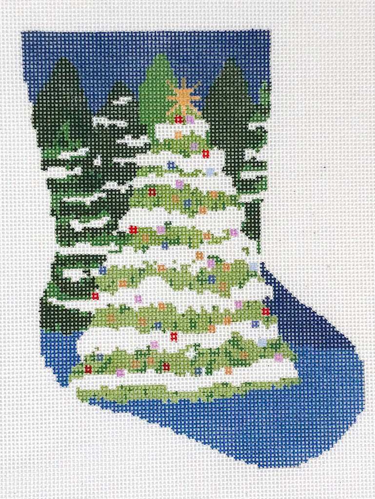 Winter Wonderland Ornament Sized Stocking Canvas - KC Needlepoint