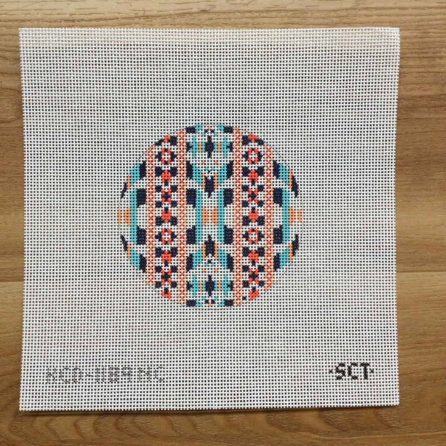 Ribbon Round Canvas - KC Needlepoint