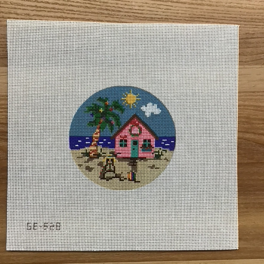 Tropical Day Round Canvas - KC Needlepoint