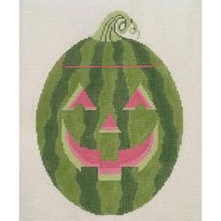 Watermelon Jack O'Lantern Canvas - KC Needlepoint