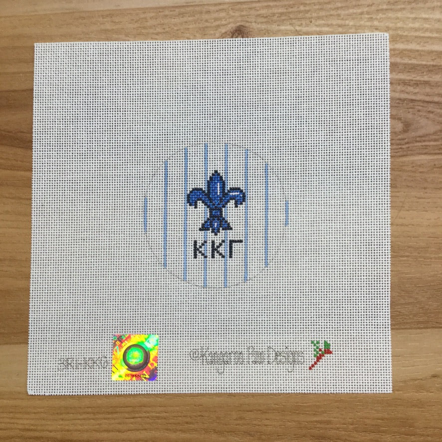 Kappa Kappa Gamma</br> 3" Round Canvas - KC Needlepoint