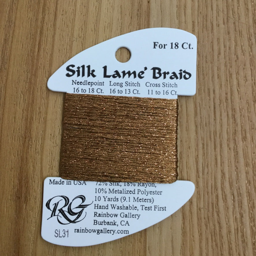 Silk Lamé Braid SL31 Copper - KC Needlepoint