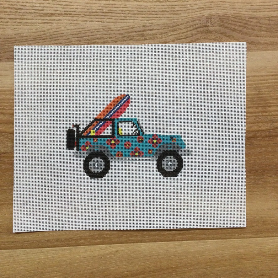 Surf Jeep Canvas - KC Needlepoint