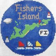 Fisher's Island 4 1/4" Travel Round Needlepoint Canvas - KC Needlepoint