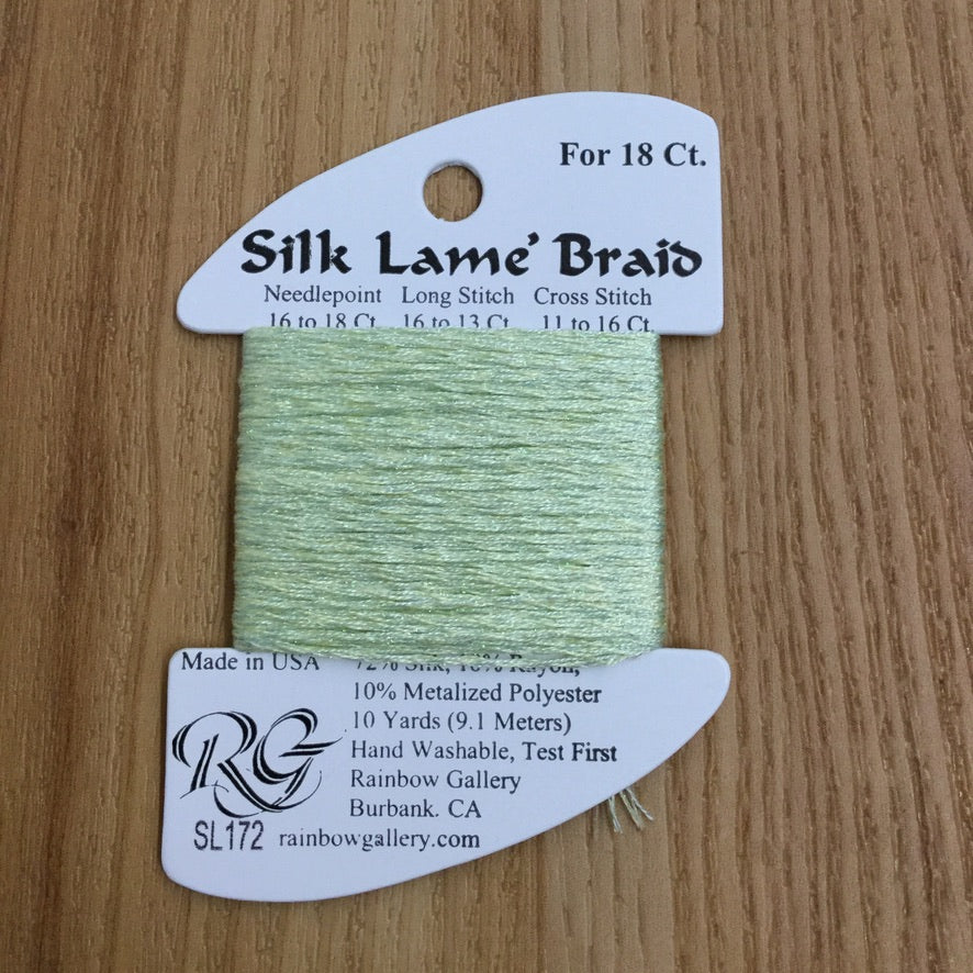 Silk Lamé Braid SL172 Lime Cream - needlepoint