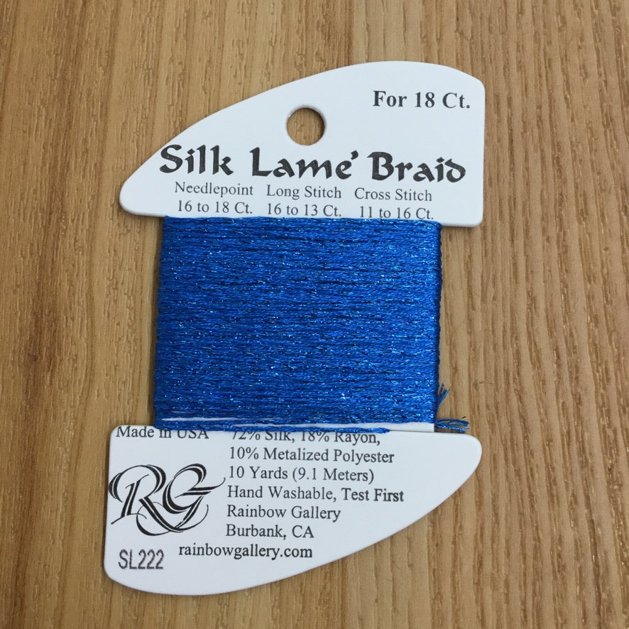 Silk Lamé Braid SL222 Brilliant Blue - needlepoint