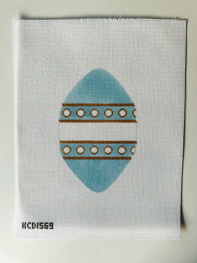 Blue and Gold Egg Canvas - KC Needlepoint