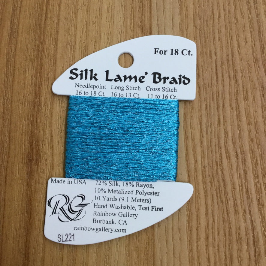 Silk Lamé Braid SL221 Capri Breeze - needlepoint