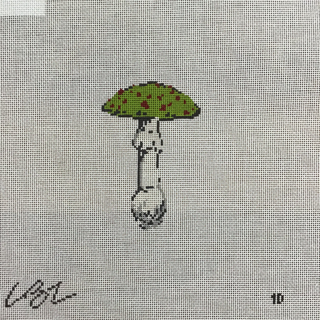 Olive Cap Mushroom Canvas - KC Needlepoint