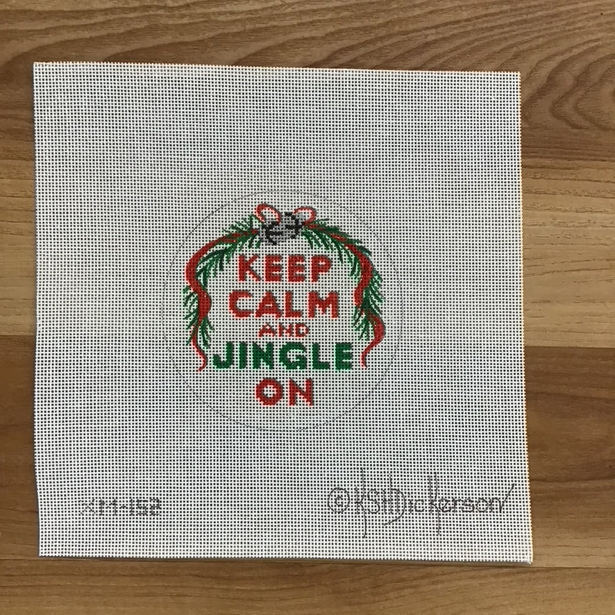 Keep Calm and Jingle On Canvas - KC Needlepoint