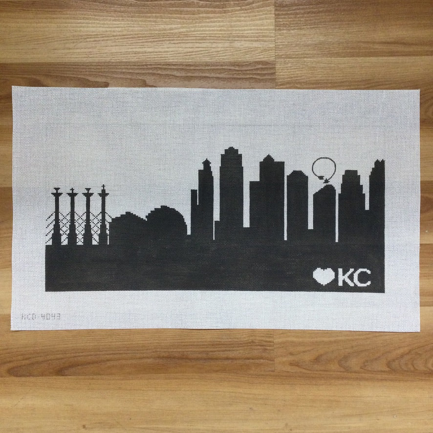 KC Skyline Pillow Canvas - KC Needlepoint