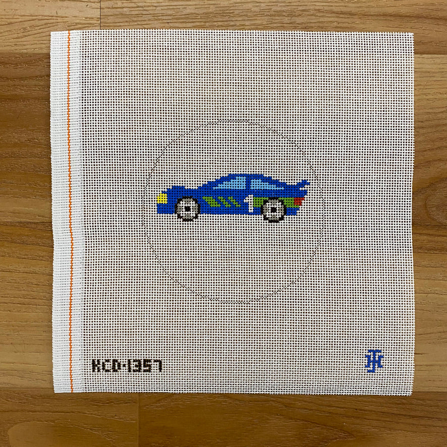 Race Car Ornament Canvas - KC Needlepoint