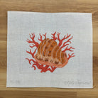 Helmet Shell with Coral Canvas - KC Needlepoint