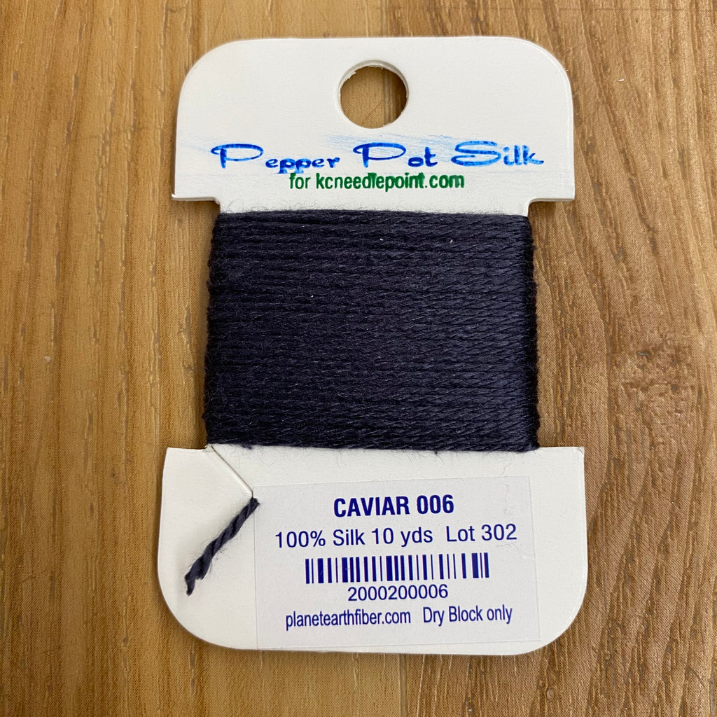 Pepper Pot Silk Card 006 Caviar - KC Needlepoint