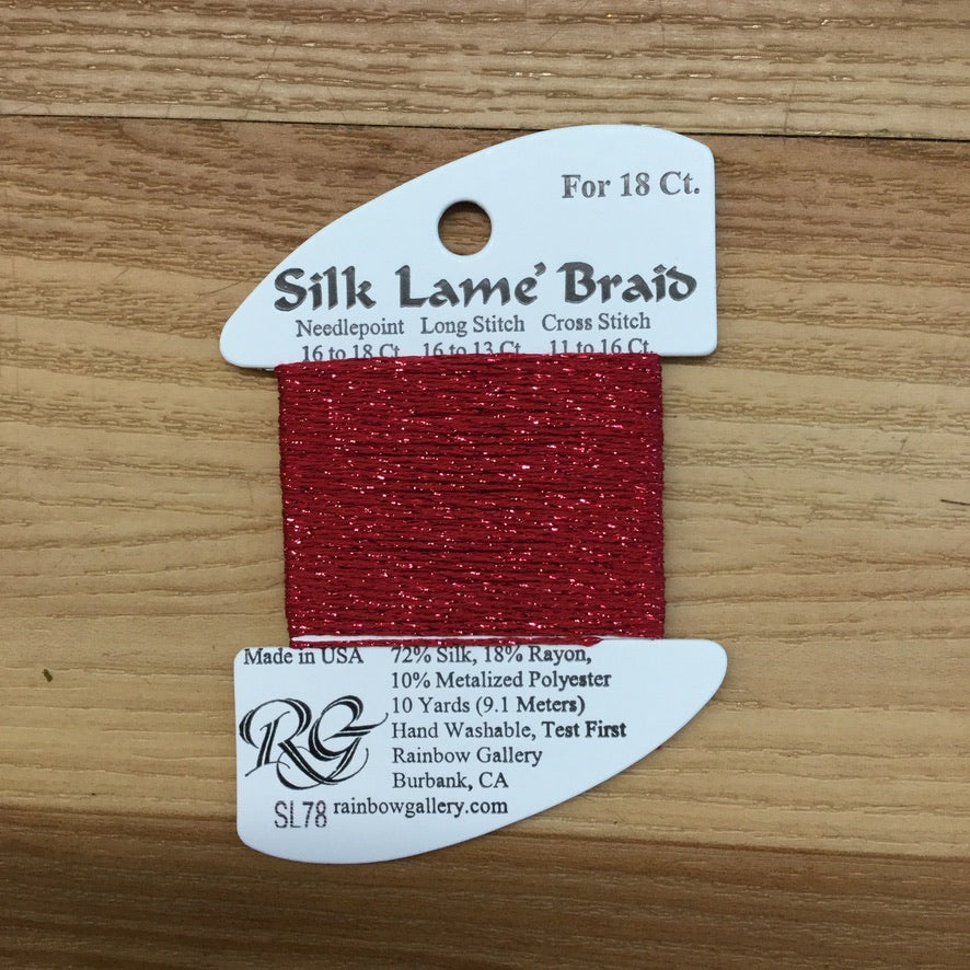 Silk Lamé Braid SL78 Cherry - KC Needlepoint