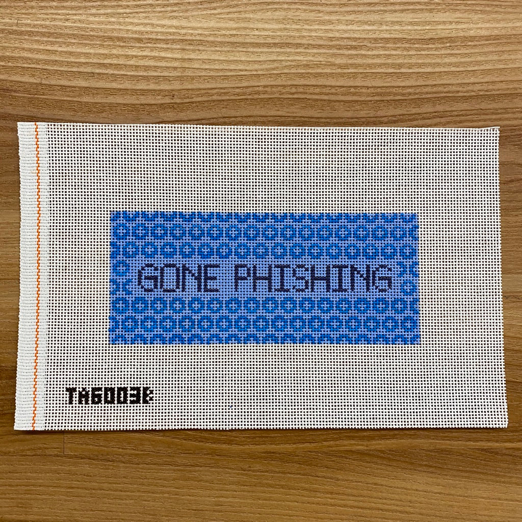 Gone Phishing Eyeglass Case Canvas - needlepoint