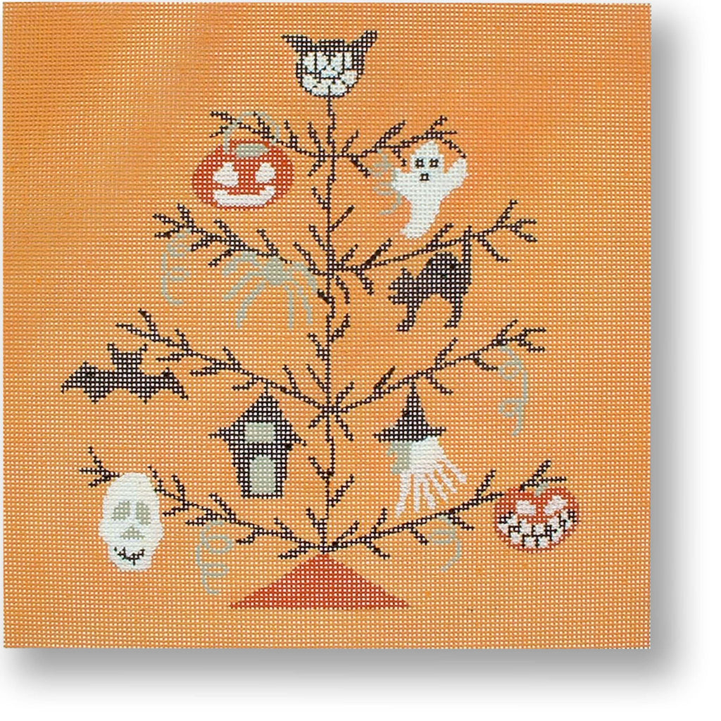 Halloween Tree Canvas - KC Needlepoint