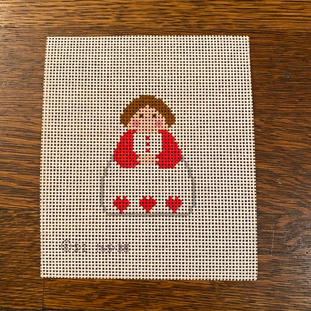 Angel with Red Hearts Needlepoint Canvas - needlepoint
