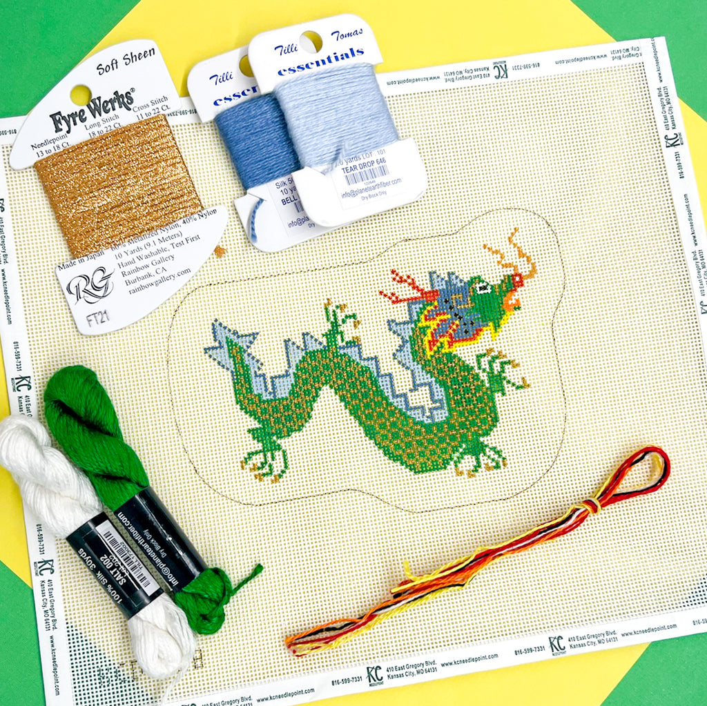 Green Dragon Kit - KC Needlepoint