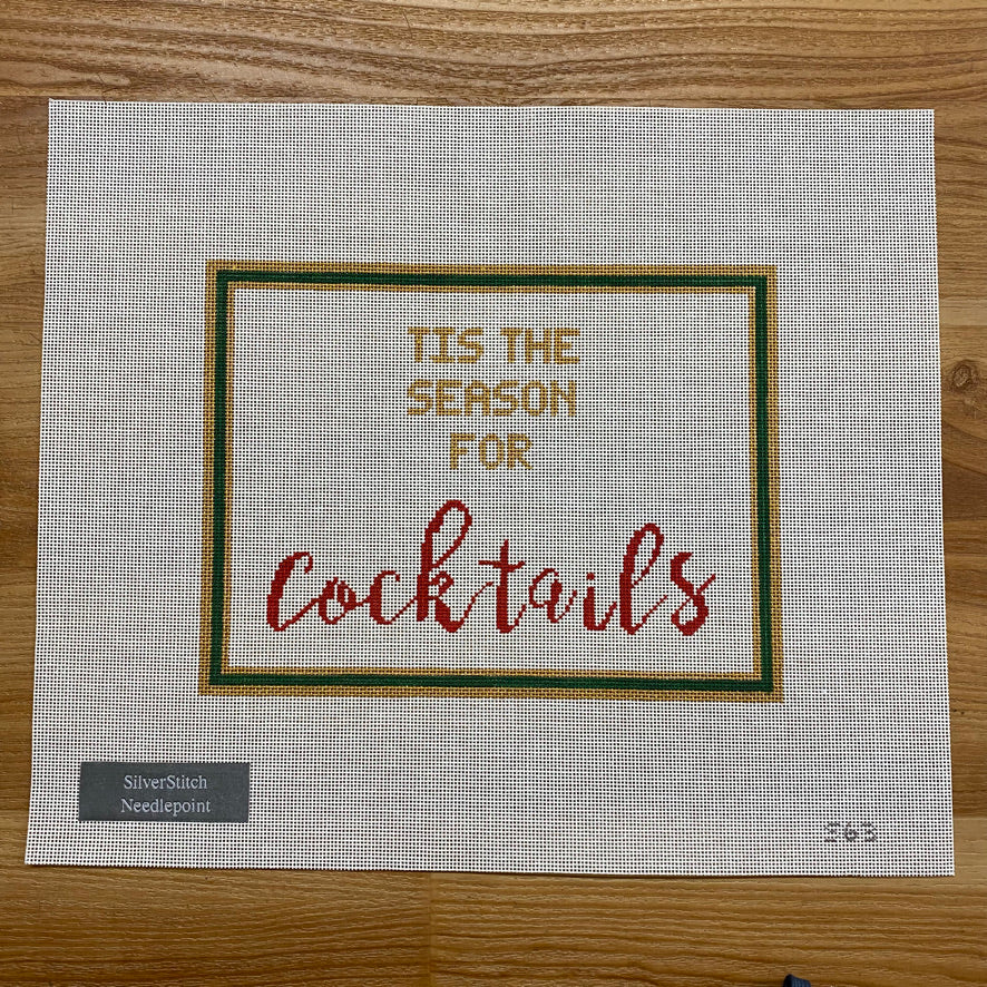 Tis the Season for Cocktails Canvas - KC Needlepoint