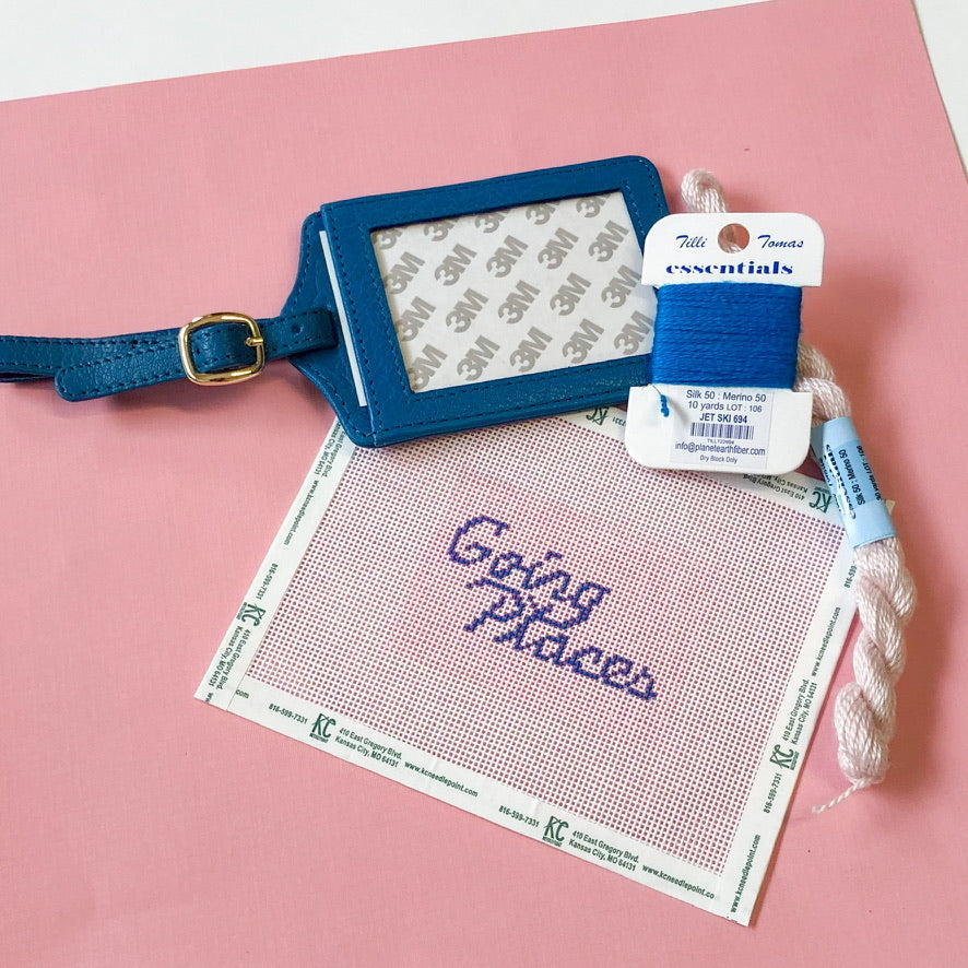 Going Places Luggage Tag Kit - KC Needlepoint