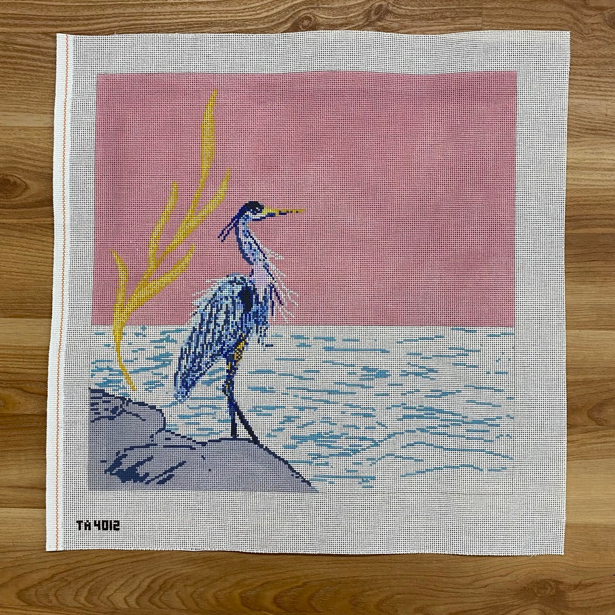 Heron Pillow Canvas - KC Needlepoint