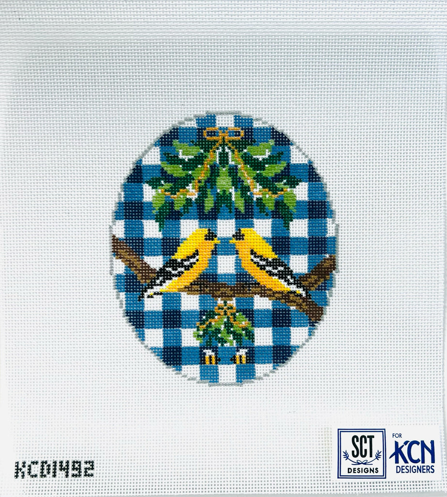 Goldfinch Oval Canvas - KC Needlepoint