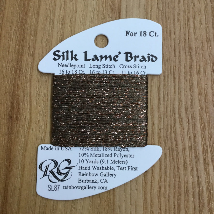 Silk Lamé Braid SL87 Bark - needlepoint