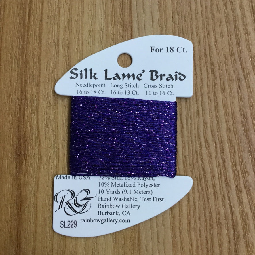 Silk Lamé Braid SL229 Plush Purple - needlepoint