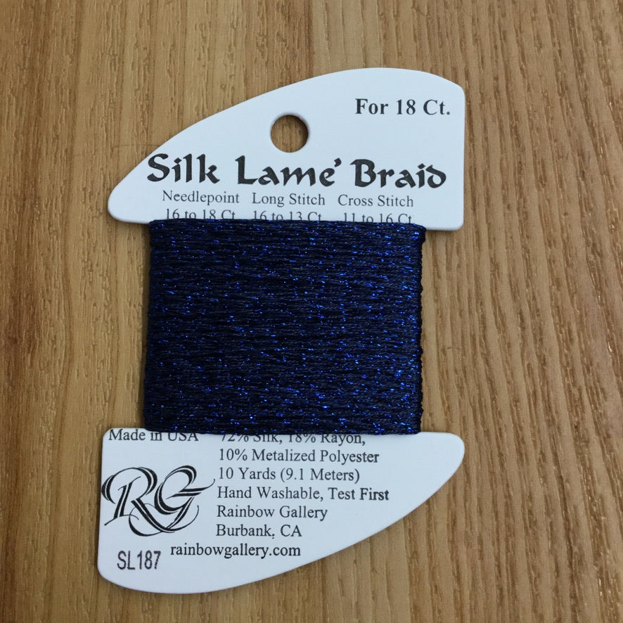Silk Lamé Braid SL187 Mood Indigo - KC Needlepoint