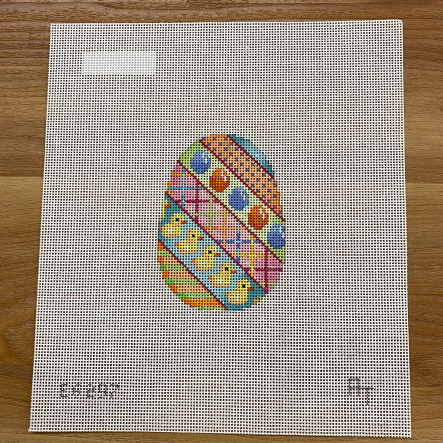 Ducks/Jelly Beans Egg Canvas - KC Needlepoint