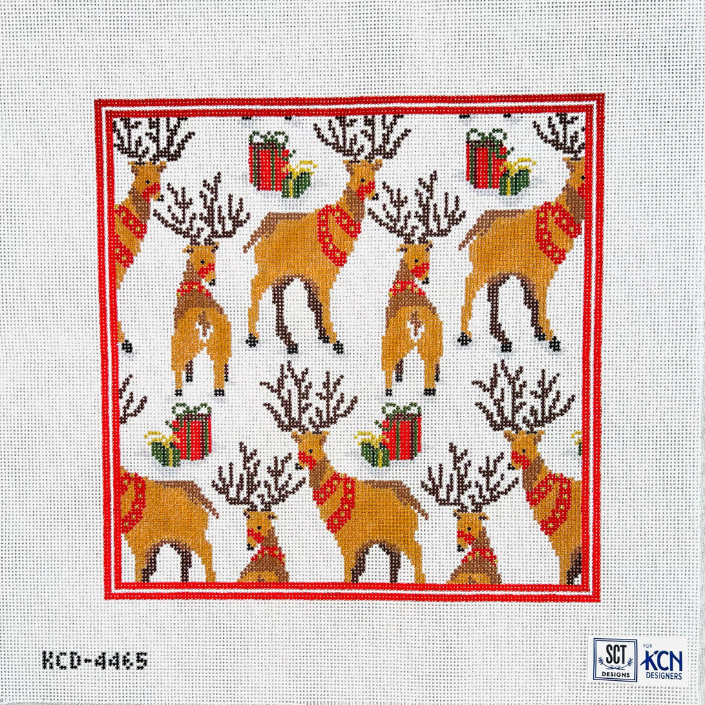 Reindeer Pillow Canvas - KC Needlepoint
