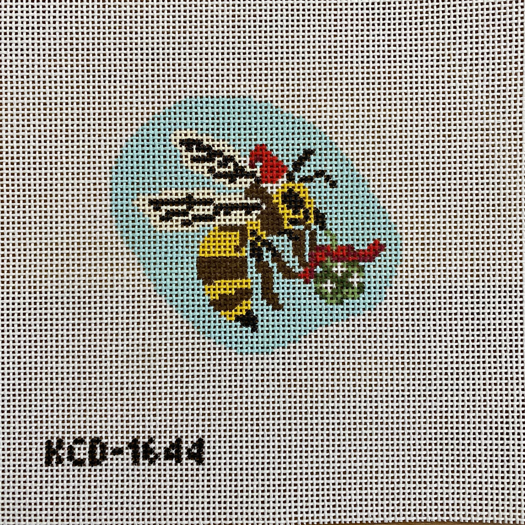 Holiday Busy Bee Ornament Canvas - KC Needlepoint