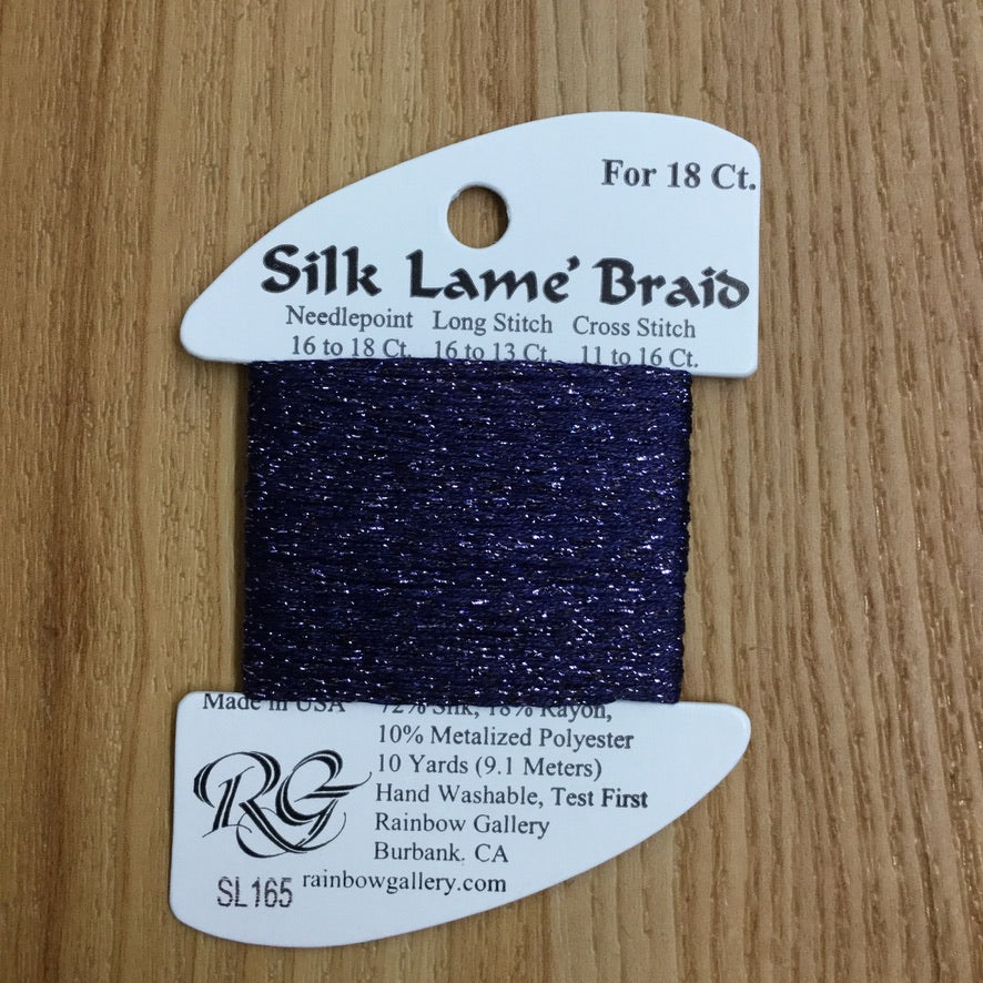 Silk Lamé Braid SL165 Dark Wisteria - needlepoint