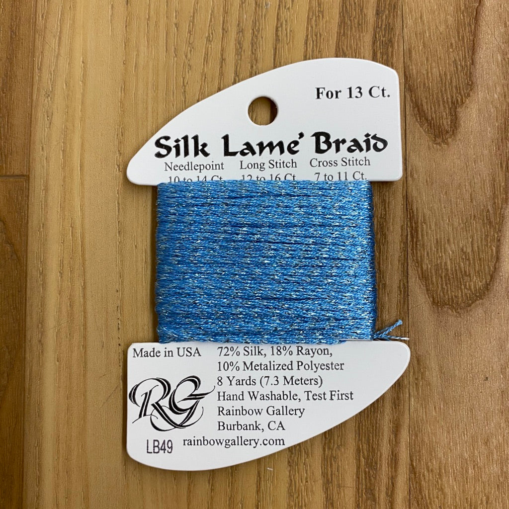 Silk Lamé Braid LB49 China Blue - KC Needlepoint