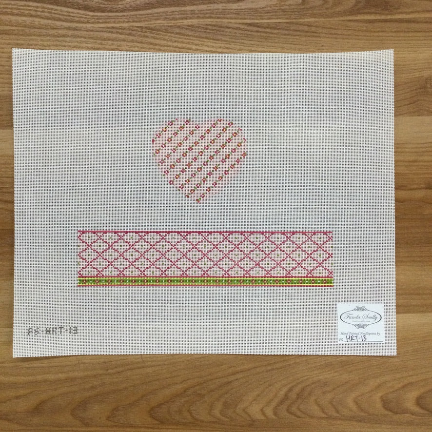 Pink Heart Hinged Box Canvas - KC Needlepoint