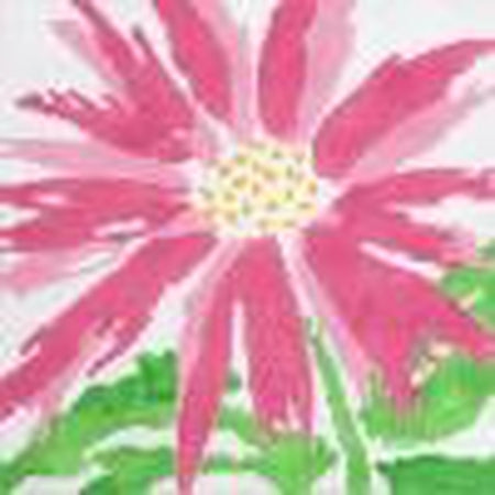 Medium Pink Splash Flower Canvas - KC Needlepoint