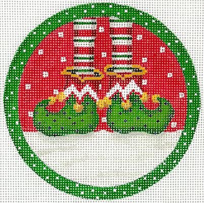 Elf Feet Ornament Canvas - KC Needlepoint