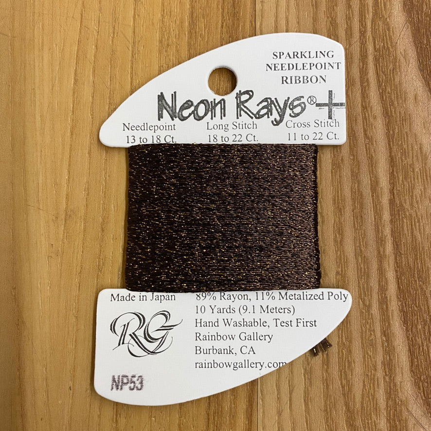 Neon Rays+ NP53 Dark Brown - KC Needlepoint