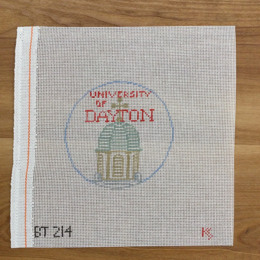 University of Dayton Round Canvas - needlepoint