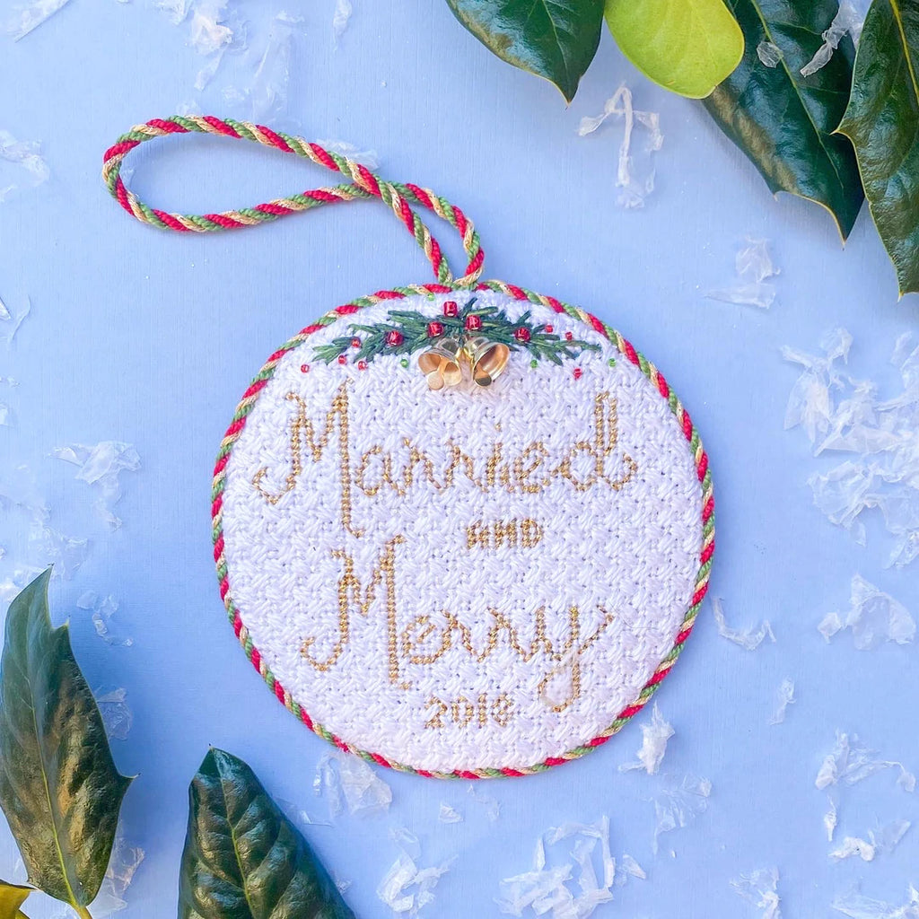 Married and Merry Canvas - KC Needlepoint