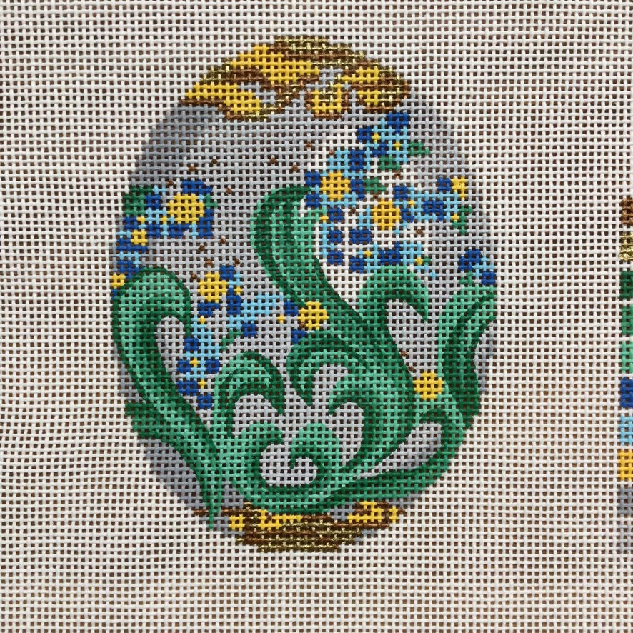 Green and Gray Faberge Canvas - needlepoint