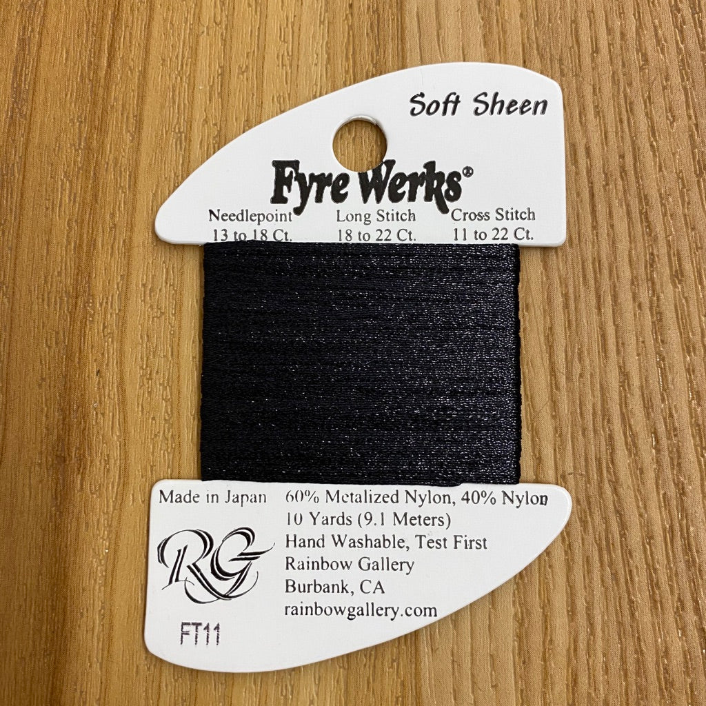 Fyre Werks Soft Sheen FT11 Black - KC Needlepoint