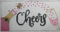 Cheers Champagne Pink Canvas - KC Needlepoint