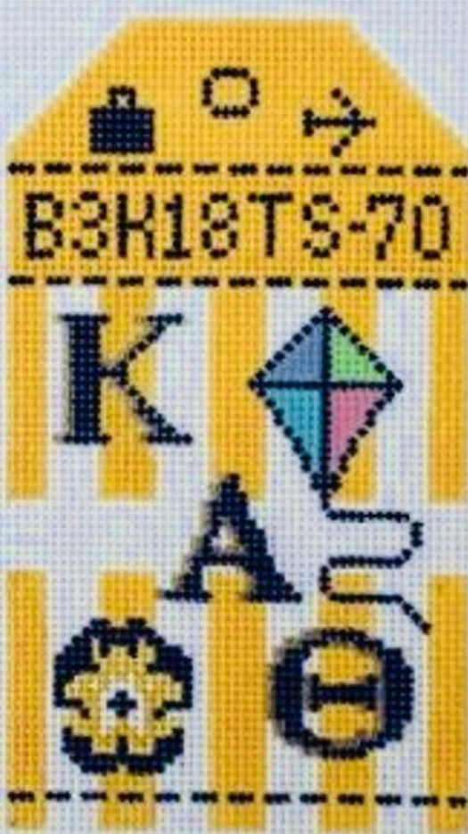 Kappa Alpha Theta Travel Tag Canvas - KC Needlepoint