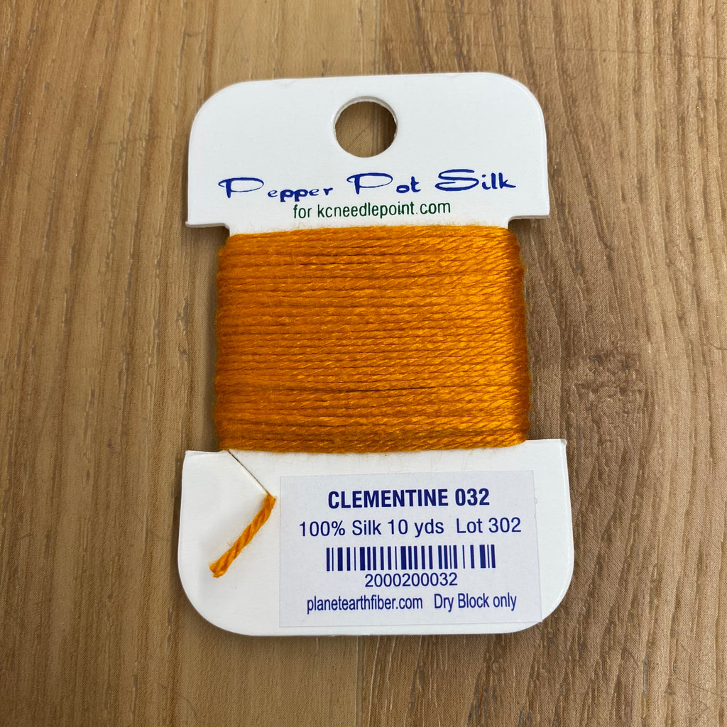 Pepper Pot Silk Card 032 Clementine - KC Needlepoint