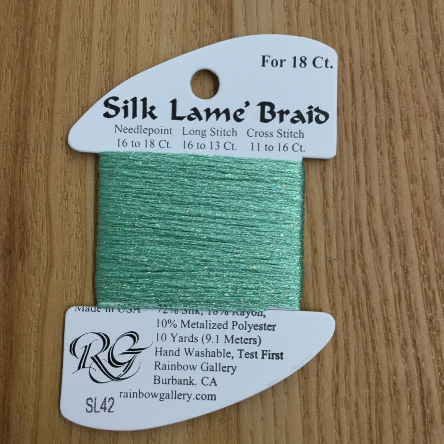 Silk Lamé Braid SL42 Mint - KC Needlepoint