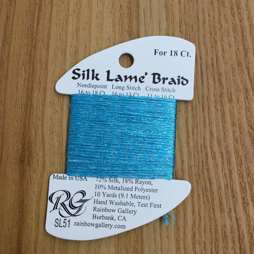 Silk Lamé Braid SL51 Turquoise - KC Needlepoint