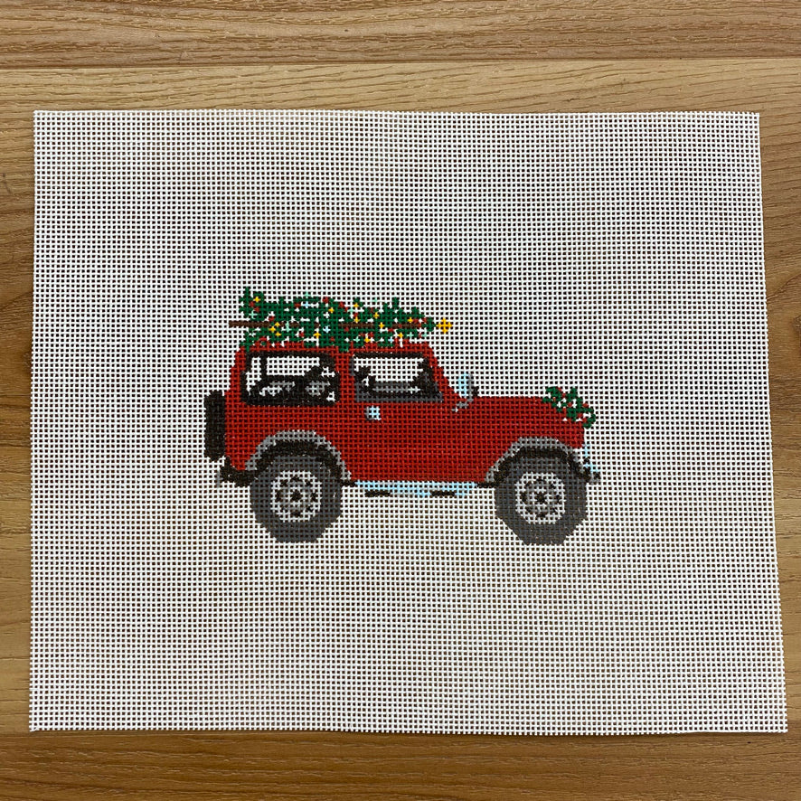 Holiday Jeep Canvas - KC Needlepoint