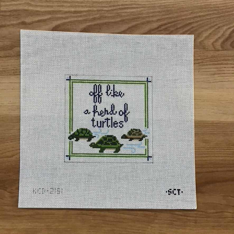 off like a herd of turtles Canvas - KC Needlepoint